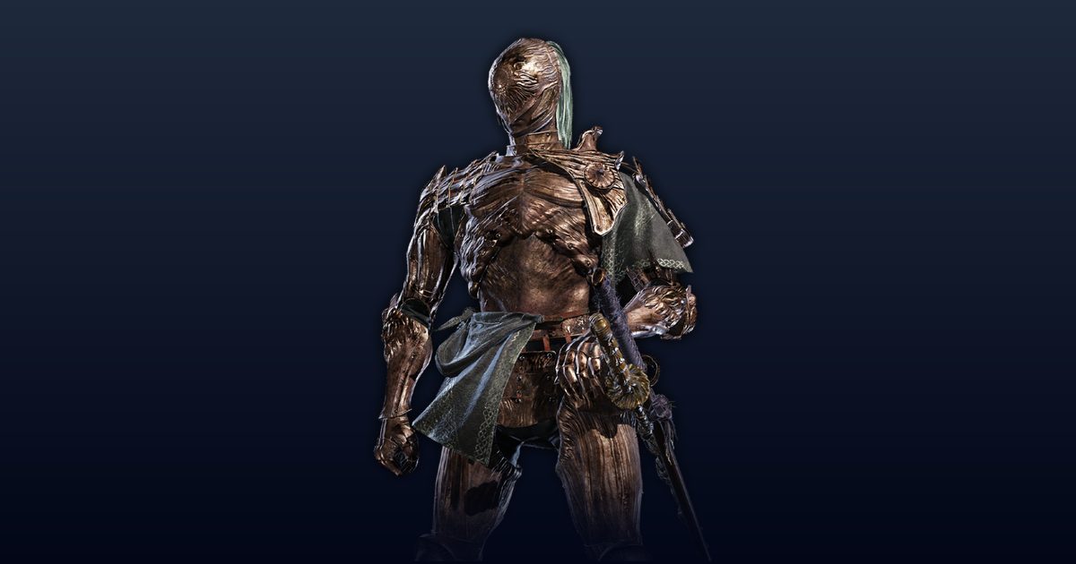 Official render of the Executor in bronze armour with a katana at his hip